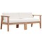 Modway Bayport Outdoor Patio Teak Wood 2-Seater Loveseat-EEI-4259-NAT-WHI-SET